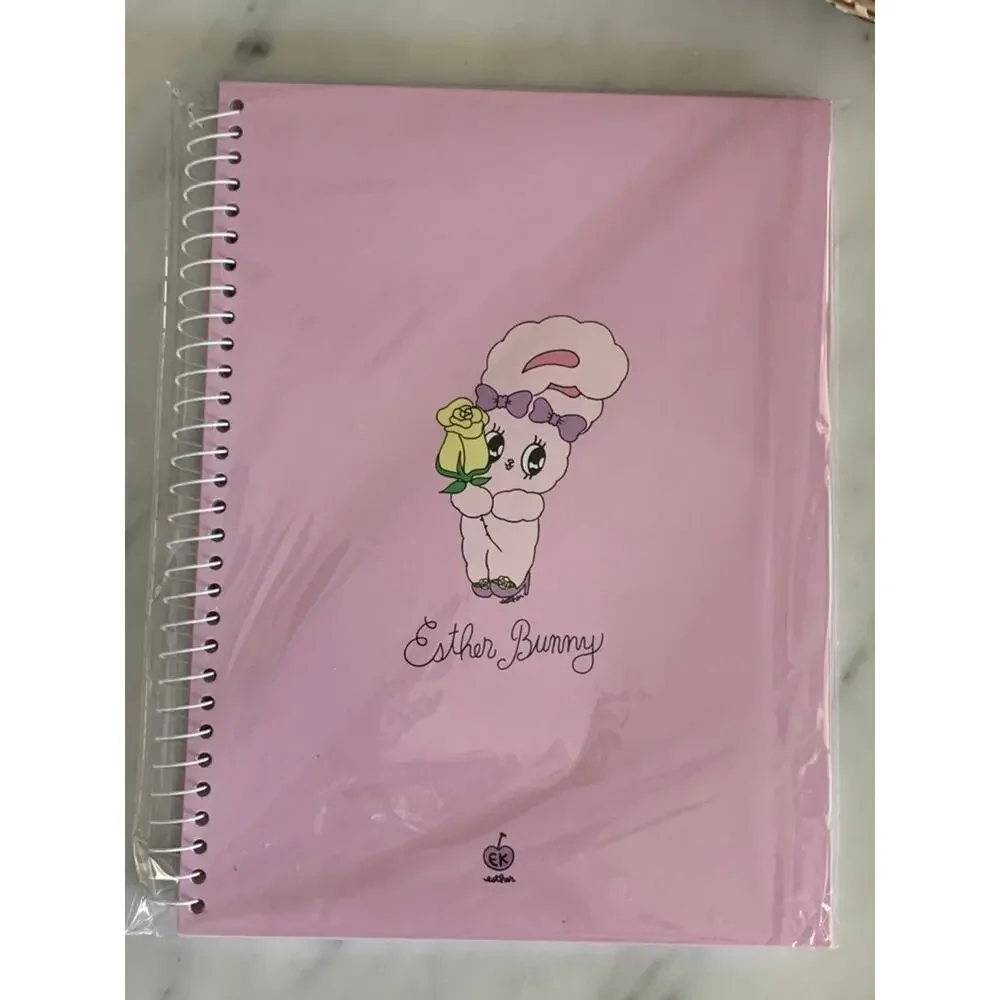 NIP Esther Bunny Lavender Hard Cover Spiral Notebook